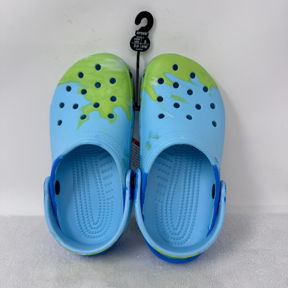 Crocs Classic Ombre Clog Arctic Multicolor Blue Lime Green M2/W4 208275-4LE NEW